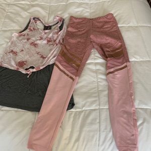 Justice athletic set.  Pants and tank.